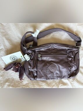 Kipling Metallic Deep Purple Crossbody Bag
